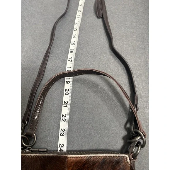 Montana West Crossbody Bag Womens Brown Genuine Leather Hair-On Hide Western - Picture 13 of 16